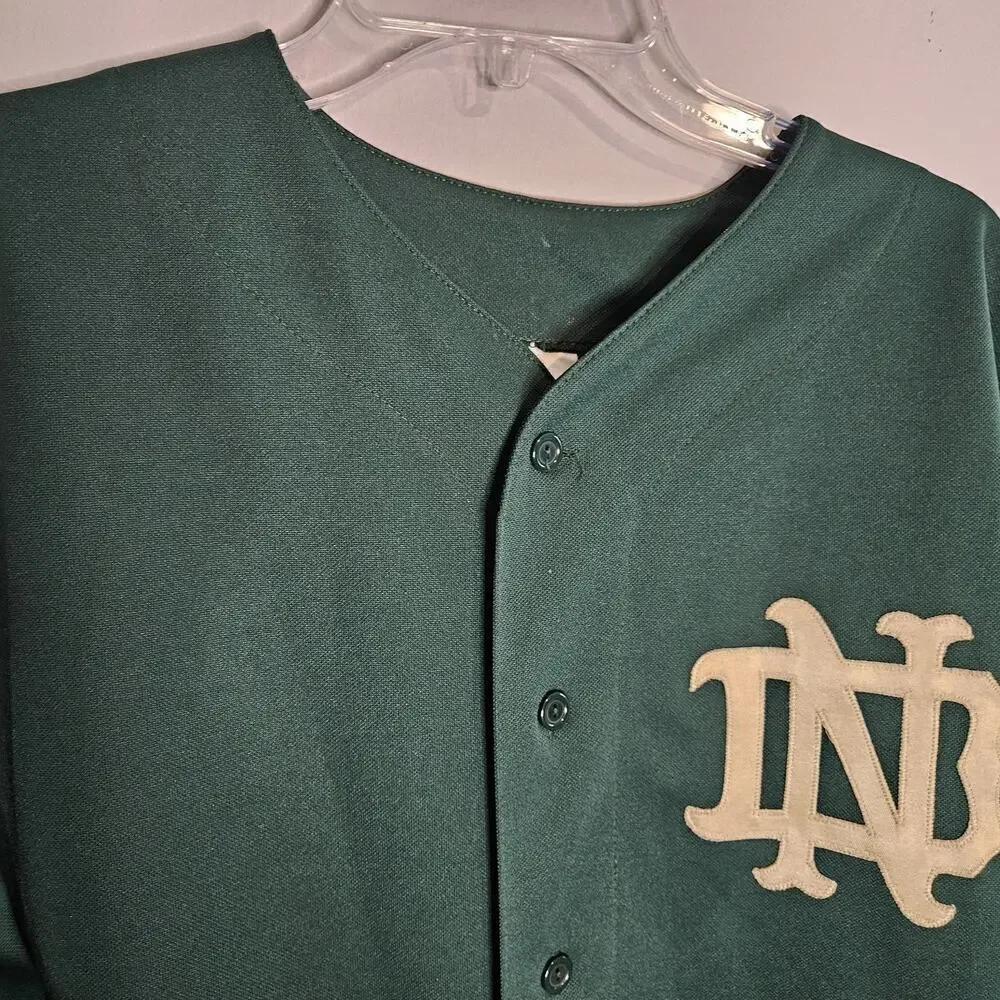 Vtg Majestic Notre Dame Basketball Warm Up Shirt Jersey Sht Sleeve USA, Mens XL